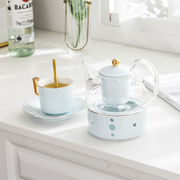 英式下午茶花果茶杯茶具陶瓷，花茶壶套装带过滤耐高温水果茶玻璃壶