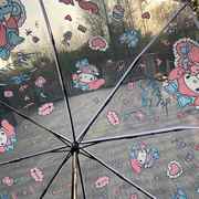 透明雨伞儿童全自动卡通折叠自开学生网红颜，值简约伞小清新三折伞
