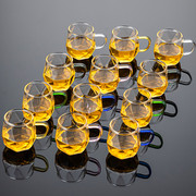 玻璃茶杯套装家用6个装喝茶杯子功夫茶具耐热加厚透明品茗杯小杯
