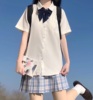 小田町jk白色衬衫女基础款班服学生百搭宽松制服日系打底衫上衣外
