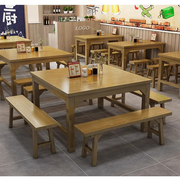 武汉市定制餐饮店家具实木，餐桌餐椅白蜡木家具，饭桌面馆桌火锅桌