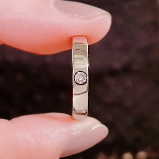 10分素圈光面单钻锆石微镶指环个性百搭结婚求婚仿真钻戒男士戒指