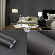 黑色白色PVC彩色波音软片卧室客厅家具翻新纯色背胶自粘墙纸