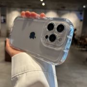 简约高级感适用iphone15苹果14手机壳13透明16pro镜头全包max防摔14promax硅胶保护套ip11男士12新款加厚气囊