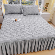 水洗棉夹棉床裙床罩防尘席梦思，床套纯色防滑单件1.5m1.8米三件套