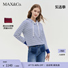 max&co.2023春夏，水手条纹连帽卫衣短款7921043003002maxco