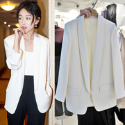 2023白色西装外套女夏季薄款中长款韩版垂感休闲网红小西服上衣
