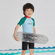 爱多尔儿童泳衣男童2022夏季连体短袖游泳衣速干小童泳裤套装