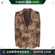 香港直邮潮奢 Tagliatore 女士 豹纹印花单排扣西装外套