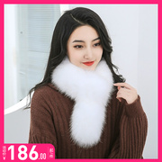 狐狸毛围巾女士冬季韩版保暖护颈长款皮草围脖真毛大衣毛领子
