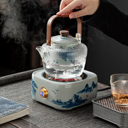 陶瓷电陶炉煮茶器家用玻璃烧水壶泡茶神器小型煮茶炉差距茶具套装