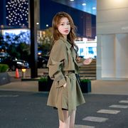 风衣外套小个子女2023春秋中长版韩版时尚洋派大衣高端设计感