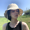 日系设计款走线渔夫帽，女夏速干轻薄休闲显脸小遮阳旅游防晒太阳帽