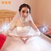 婚纱手套白色露指加长过肘冬季韩式新娘结婚礼服敬酒服长手套红色