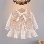 婴儿秋装套装，1-3岁2韩版女宝宝纯棉，春秋洋气女童二件套连衣裙