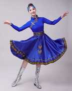 高档蒙古舞蹈服女装短款少数民族演出服饰大摆裙成人蒙族舞表