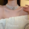 镶钻花朵珍珠多层项链欧美时尚夸张个性颈链设计感网红轻奢项饰女