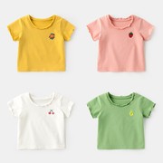 女宝宝短袖t恤0男小童上衣，婴儿童装1纯棉2女童半袖3岁夏季夏装潮