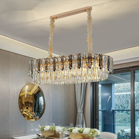 品卡心餐厅吊灯长方形水晶灯创意，个性后现代简约吧台饭厅餐桌客厅