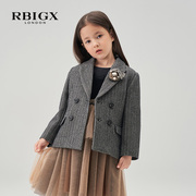 RBIGX瑞比克童装冬季儿童男女童休闲百搭双排扣羊毛西服