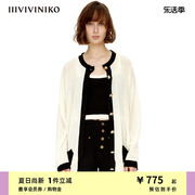 iiiviviniko秋冬一手长，拼色长款针织衫，女m230202651a