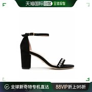香港直邮stuartweitzman女士凉鞋黑色一字带，高跟百搭舒适简约