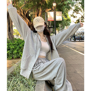 时尚炸街运动套装女春秋季学生，韩版宽松显瘦卫衣休闲两件套跑步服