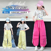 5-13岁12女童套装11短袖T恤10长裤子9洋气8休闲7小女孩春夏季衣服
