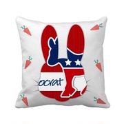 美国美利坚合众国驴子党徽民主，党人兔子抱枕靠枕，沙发靠垫含芯礼物
