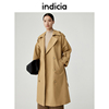 indicia纯棉长款卡其色气质，风衣外套女腰带秋季商场，同款标记女装