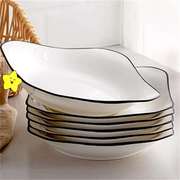 盘子菜盘家用便宜陶瓷，6个碟子套装简约欧式创意圆形方形盘餐具