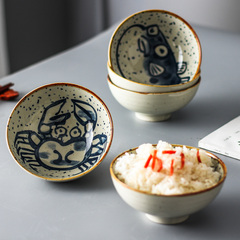 日式陶瓷盘家用复古釉下彩海鲜