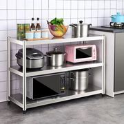 不锈钢厨房三层架子置物架烤箱落地家用多层微波炉收纳储物架储物