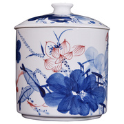 景德镇陶瓷器手绘粉彩青花，家居用厨房仿古中式装饰摆件茶叶储物罐