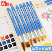 Sakura樱花水彩画笔 NR圆头 水粉画笔 丙烯画笔 油画 水彩笔