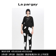 纳帕佳高腰长款休闲裤，2024夏季女式黑白色个性时尚设计感裤子