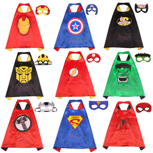五一节披风儿童披风cosplay演出服装超人蜘蛛侠队长披风披肩斗篷