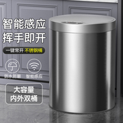 智能垃圾桶家用感应式2024客厅厨房卫生间，全自动电动不锈钢桶