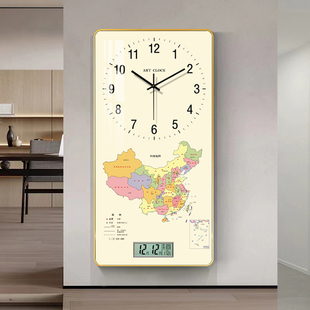 地图挂钟客厅时钟现代简约创意挂时尚挂墙家用钟表个性石英钟