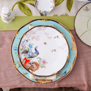 饭碗单个组合骨瓷餐具套装欧式小奢华碗碟套装创意个性碗盘套装