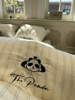 60s天丝刺绣小熊猫丝滑裸睡A类春夏条纹四件套被套床单1.5m1.8米