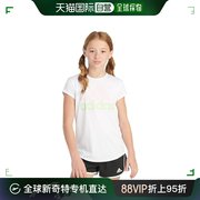 香港直邮潮奢 adidas 阿迪达斯 女童 S24 基础款涤纶T恤(Big Kid)