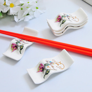 5只装骨瓷筷架筷子枕筷子托筷子架陶瓷勺托架两用家用新中式轻奢
