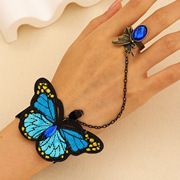 复古创意蝴蝶连指手链一体，链女ins欧美时尚，夸张个性气质手饰手环