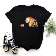 Fat Tiger Tshirt 超火可爱肥胖老虎印花T恤夏休闲女士短袖亲子装