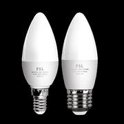 fsl佛山照明e14螺口灯泡，尖泡水晶灯光源，led蜡烛节能灯泡高亮节能