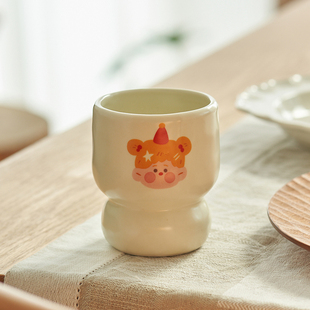 肆月韩式ins创意卡通，可爱小熊水杯马克杯哑光，陶瓷手捏杯子咖啡杯