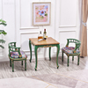金色祖母绿美式阳台，休闲小桌椅组合实木，餐桌家用小户型欧式咖啡桌
