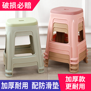 塑料凳子家用板凳加厚防滑成人椅子高凳简约客厅餐桌方凳熟胶胶凳