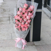 珠海鲜花速递同城99朵红香槟玫瑰花束礼盒香洲斗门金湾生日送花店